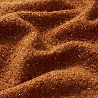 Maille bouclée Fils scintillants – caramel, 
