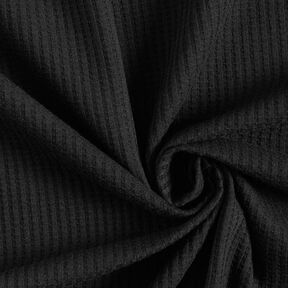 Jersey de coton gaufré uni – noir, 