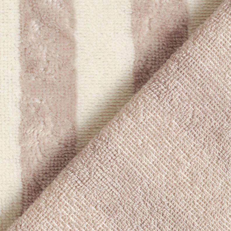 Tissu éponge Bambou Larges rayures – amande/taupe clair,  image number 5