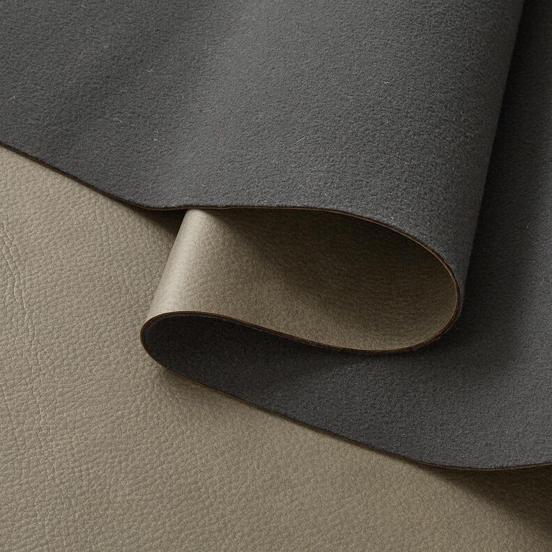 Tissu de revêtement Aspect cuir imprimé – gris,  image number 4