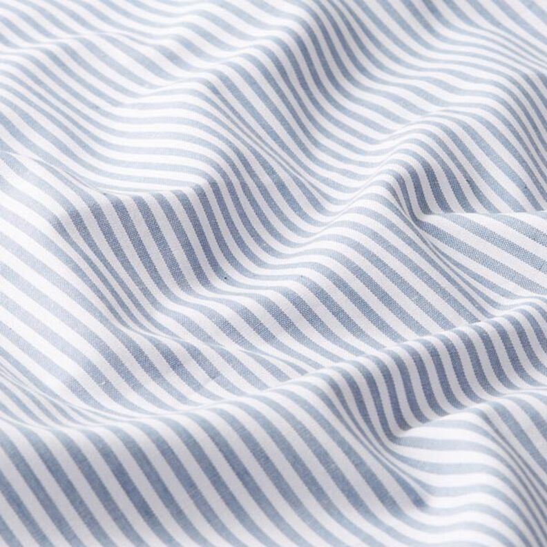 Popeline coton Rayures, teints en fil – bleu jean/blanc,  image number 2