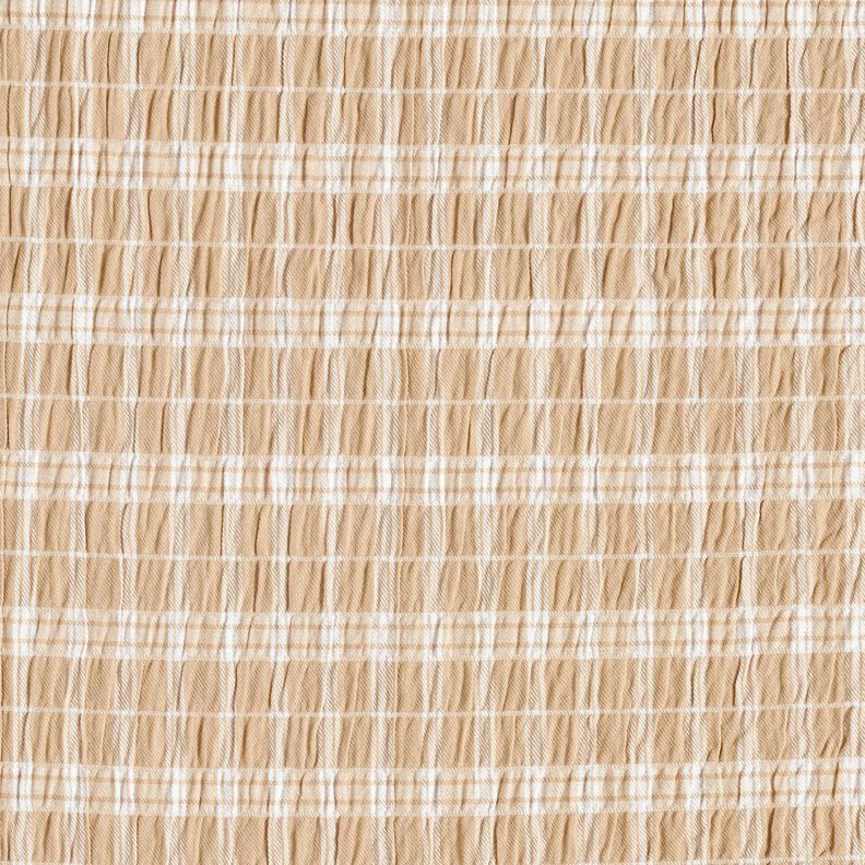 Seersucker Rayures mixtes – sable/blanc, image number 1