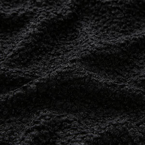 Maille bouclée unie – noir,  image number 2