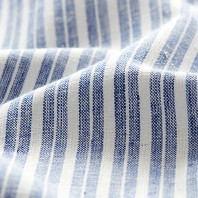 Mélange lin coton Rayures larges – bleu jean/écru, 