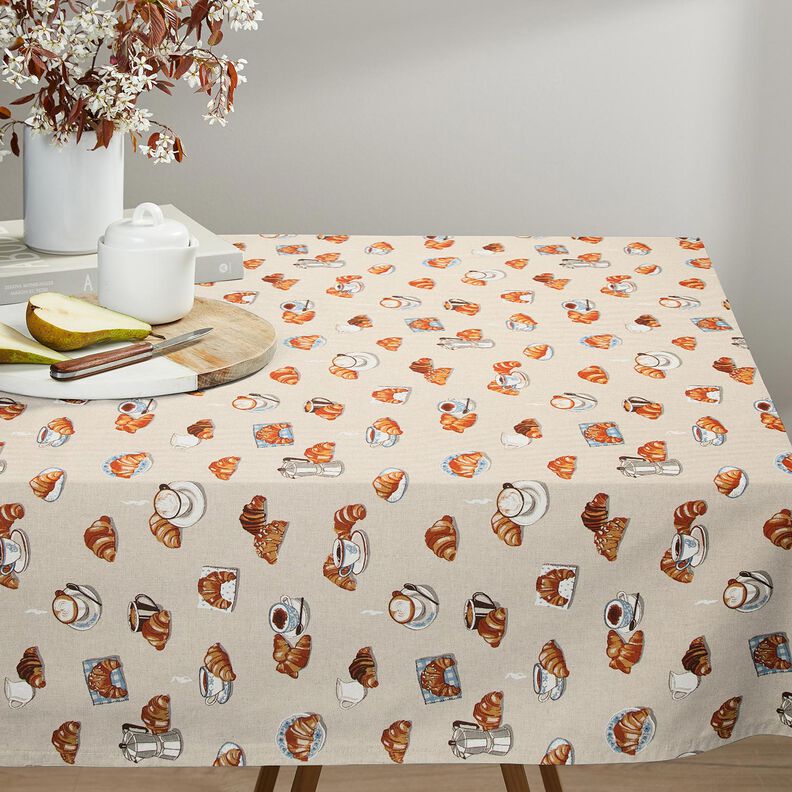 Tissu de décoration Semi-panama croissants frais – marron clair/nature,  image number 7