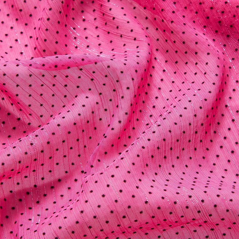 Mousseline Rayures et pois pailletés – pourpre, image number 2