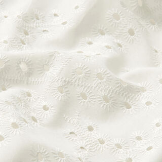 Tissu coton broderie anglaise Gouttes – blanc, 