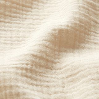 GOTS Tissu mousseline/double froissé écru | Tula – nature, 