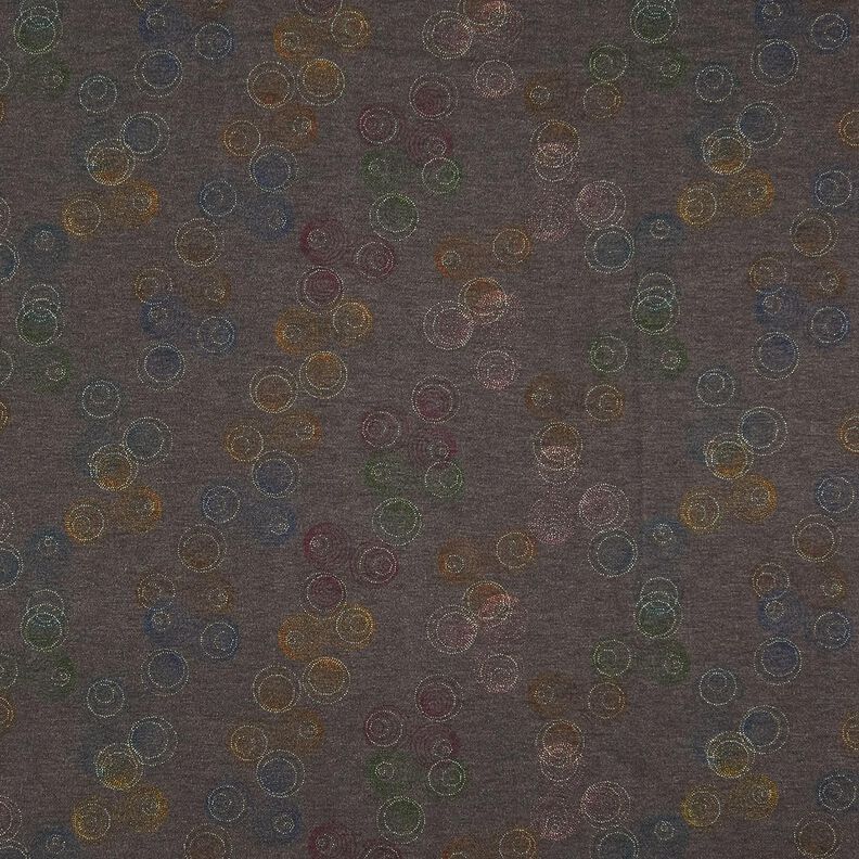 Jersey viscose Cercles colorés – gris pierre, image number 1