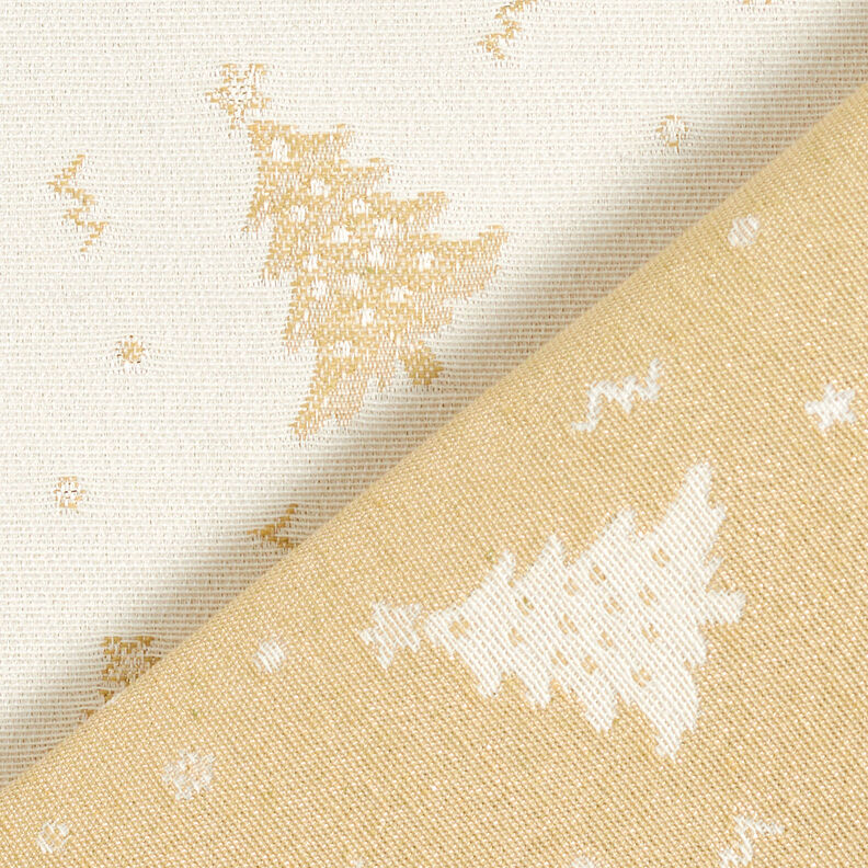 Tissu de décoration Jacquard Lurex Petit sapin – beige clair/or, image number 4