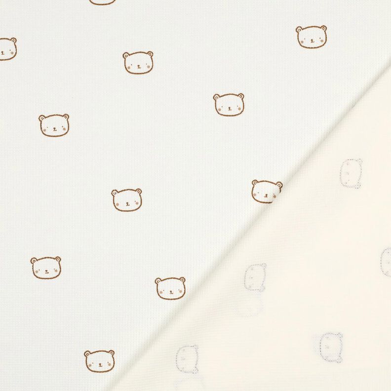Jersey gaufré Petits ours | Poppy Fabrics – écru/brun faon,  image number 4