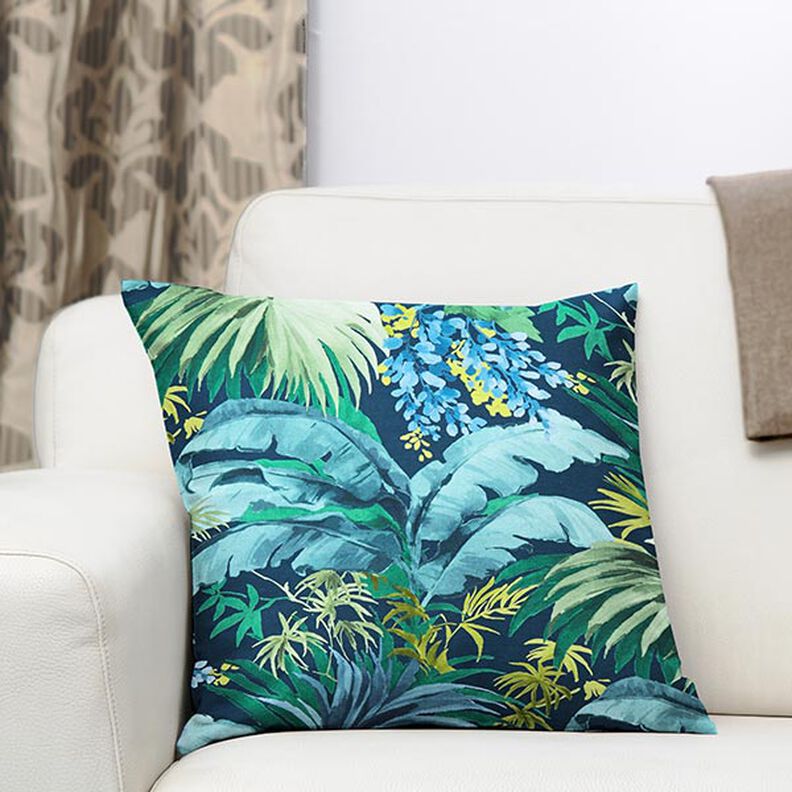 Tissu de décoration semi-panama Polinesia – bleu/vert,  image number 7