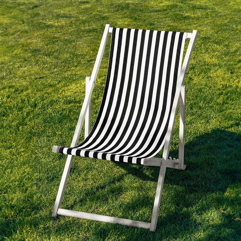 Extérieur Tissu pour chaise longue Rayures verticales 44 cm – noir,  image number 4