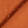 Tissu double gaze de coton taches dorées éparses – terre cuite/or,  thumbnail number 4