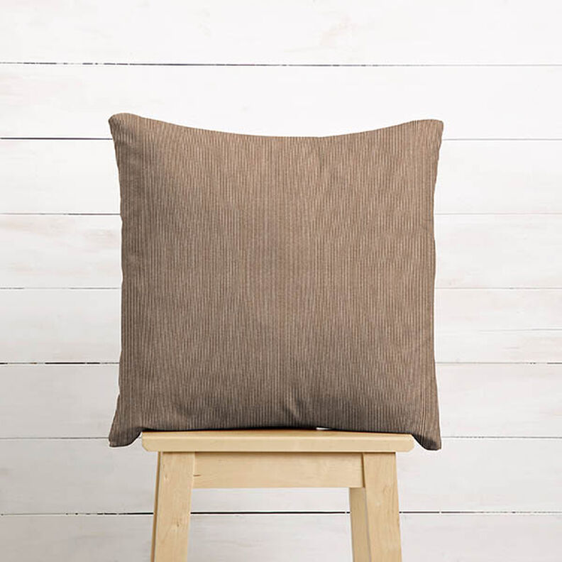 Tissu de revêtement Velours milleraies – beige foncé,  image number 7