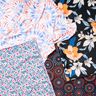 Tissus pour maillot de bain Grandes fleurs d'hibiscus – bleu noir/abricot,  thumbnail number 5