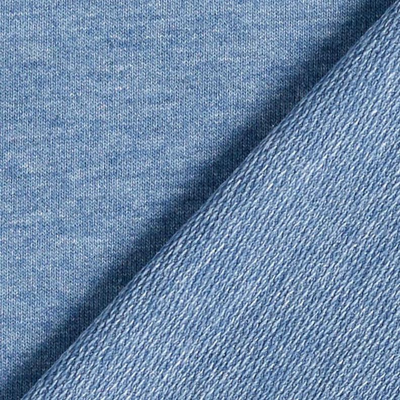 French Terry chiné fin – bleu jean/gris,  image number 5