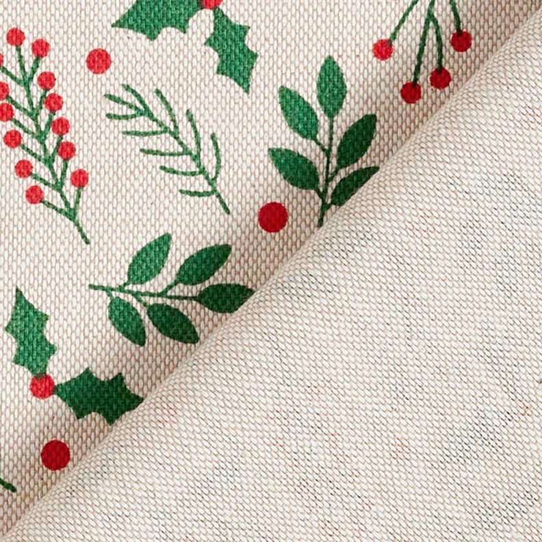 Tissu de décoration Semi-panama Gui classique – beige/vert, image number 4