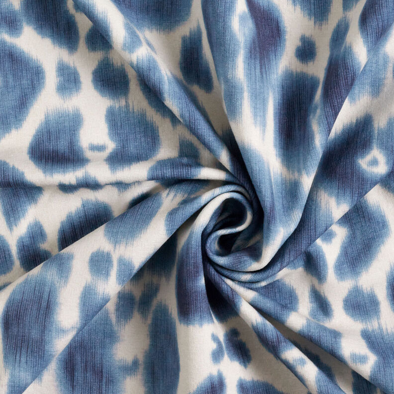 GOTS French Terry Batik motif léopard | TCC x LOOKS by Wolfgang Joop – bleu brillant/crème,  image number 5