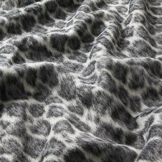 Jacquard pelucheux pour manteau Motif léopard – anthracite/gris clair, 