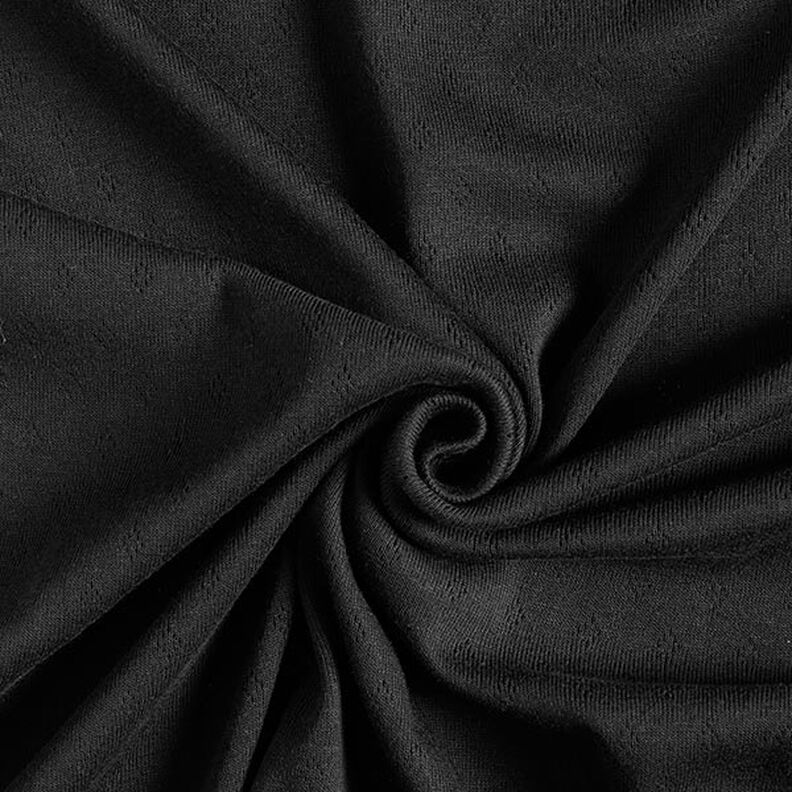 Jersey finement tricoté à motif ajouré – noir,  image number 2