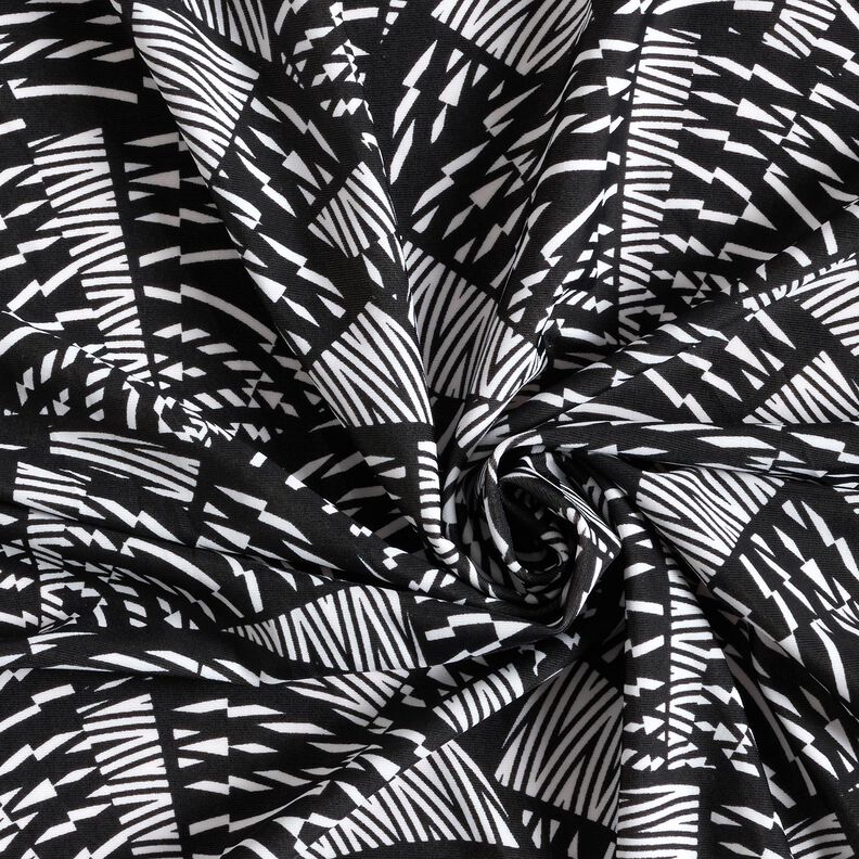 Tissu pour maillot de bain Motif graphique abstrait – noir/blanc,  image number 3