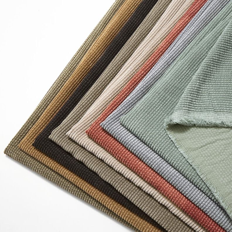 Velours côtelé large Bubble Uni – taupe foncé,  image number 5