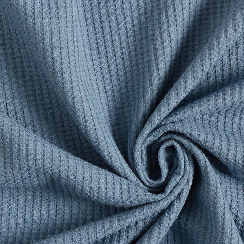Jersey de coton gaufré uni – bleu jean,  image number 1