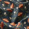 Tissu en coton Popeline fleurs en filigrane – bleu noir/terre cuite,  thumbnail number 2
