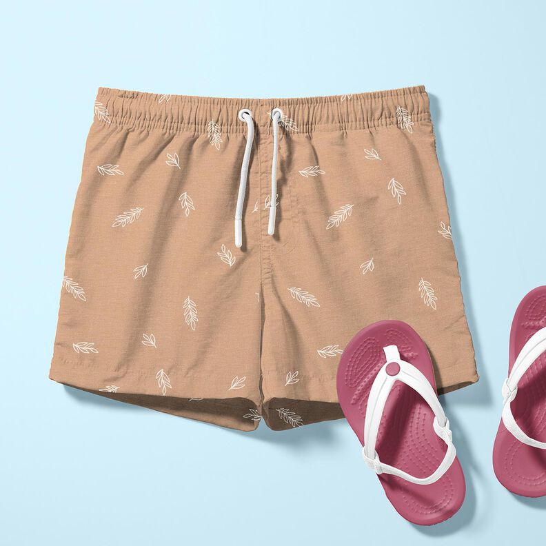 Jersey coton feuilles – marron clair, image number 5