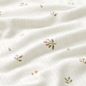 Ajour Jersey coton Tulipes – ivoire, 