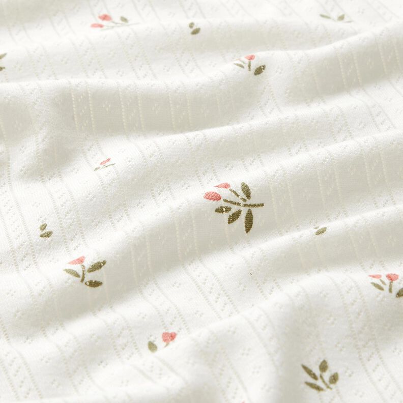 Ajour Jersey coton Tulipes – ivoire, image number 2