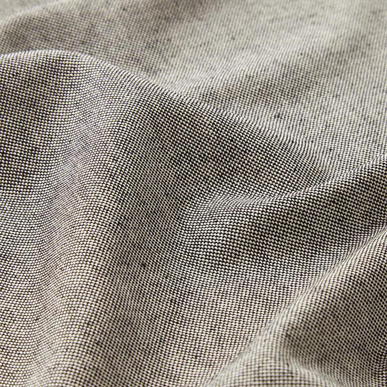 Tissu déco chambray semi-panama recyclé – noir/blanc,  image number 2