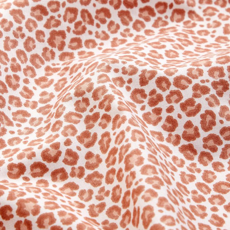 Tissu en coton Cretonne Petit imprimé léopard – ivoire/cuivre, image number 2