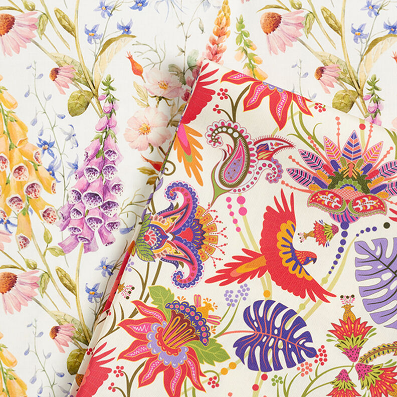 Tissu d’extérieur Canvas Flore et faune – rouge,  image number 5