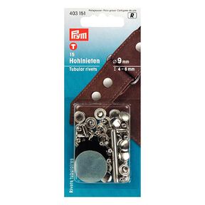 Rivets creux Klemmber [15 Pièces | Ø 9 mm] - argent métalliqueé| Prym, 