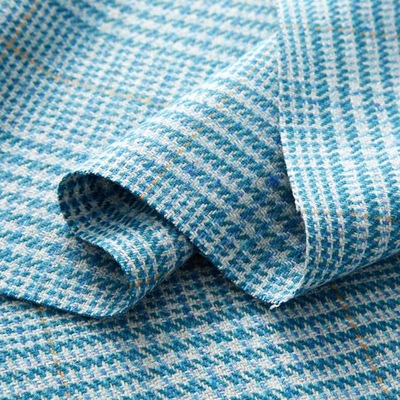 Drap de laine Prince de Galles – turquoise,  image number 3