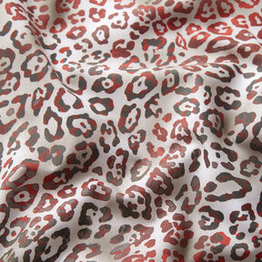 GOTS Popeline coton Motif léopard | TCC x LOOKS by Wolfgang Joop – carmin/taupe clair, 