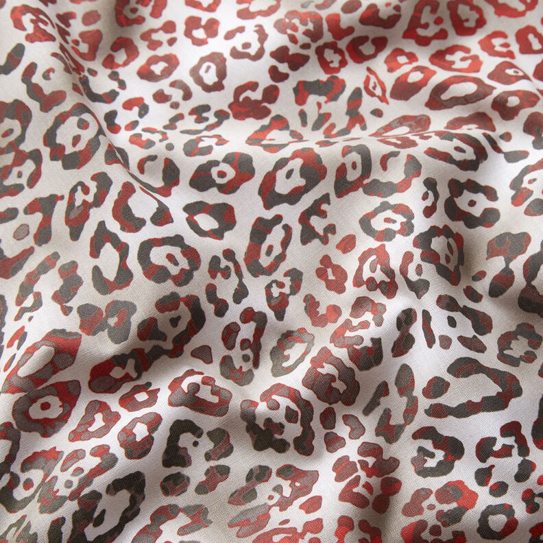 GOTS Popeline coton Motif léopard | TCC x LOOKS by Wolfgang Joop – carmin/taupe clair,  image number 3