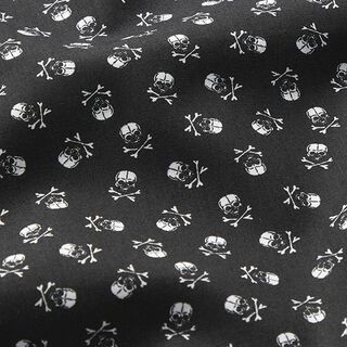 Popeline Tête de mort – noir/blanc, 