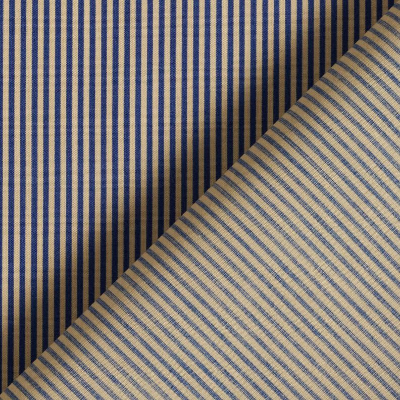 Tissu pour chemise à rayures verticales – bleu marine/beige, image number 4
