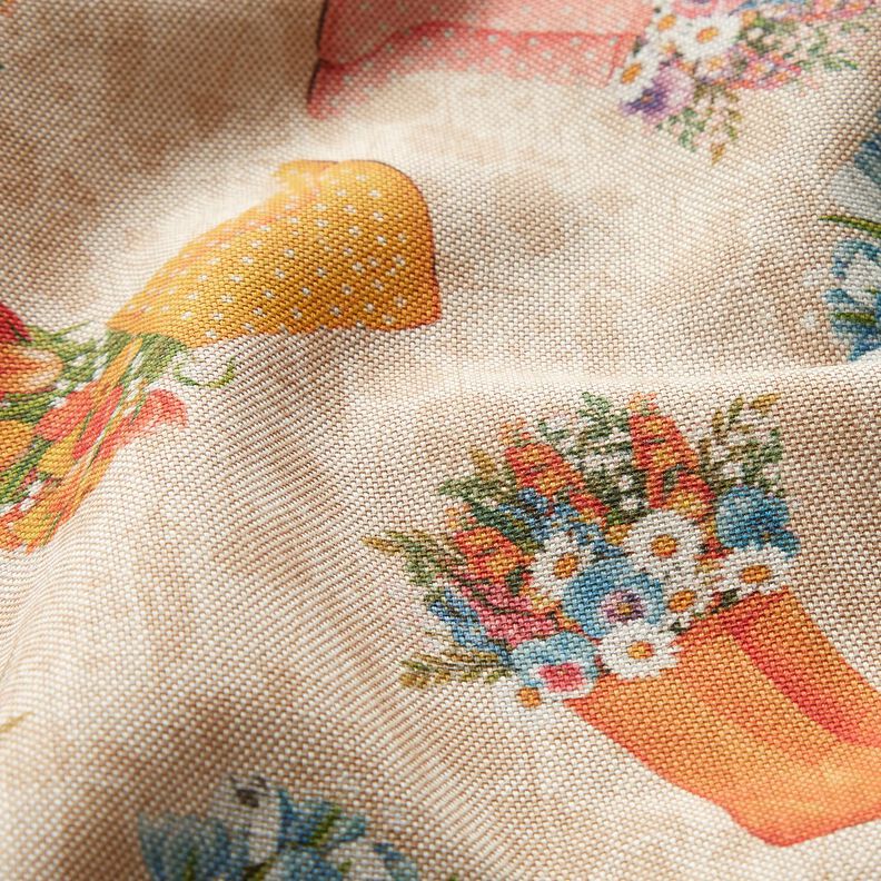 Tissu de décoration Semi-panama Bottes en caoutchouc  – nature/jaune soleil,  image number 2