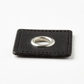 Patch à œillets [30 x 30 mm] – noir/argent métallisé, 