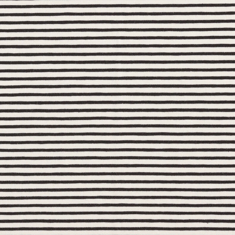 Jersey coton Rayures étroites – crème/noir, image number 1
