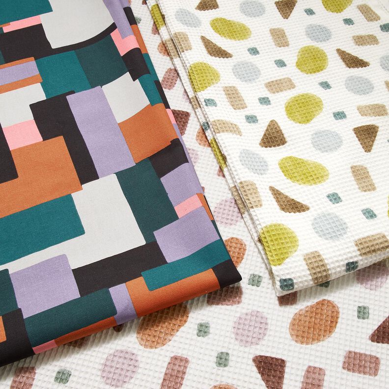 Tissu de décoration Canvas Variété de couleurs – pétrole/mauve,  image number 5