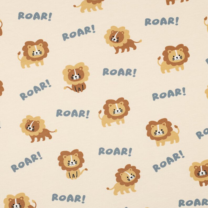 Jersey coton lion | Poppy Fabrics – beige clair/brun faon,  image number 1