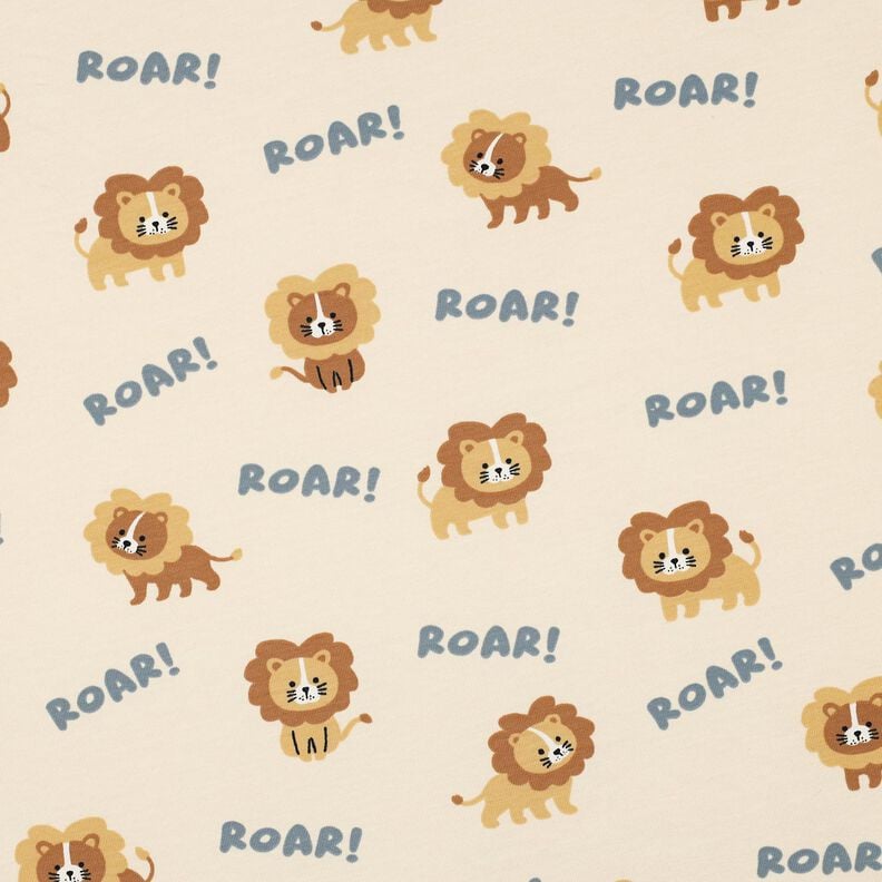 Jersey coton lion | Poppy Fabrics – beige clair/brun faon, image number 1