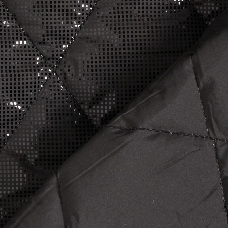 Tissu matelassé Losanges légèrement brillants – noir,  image number 4