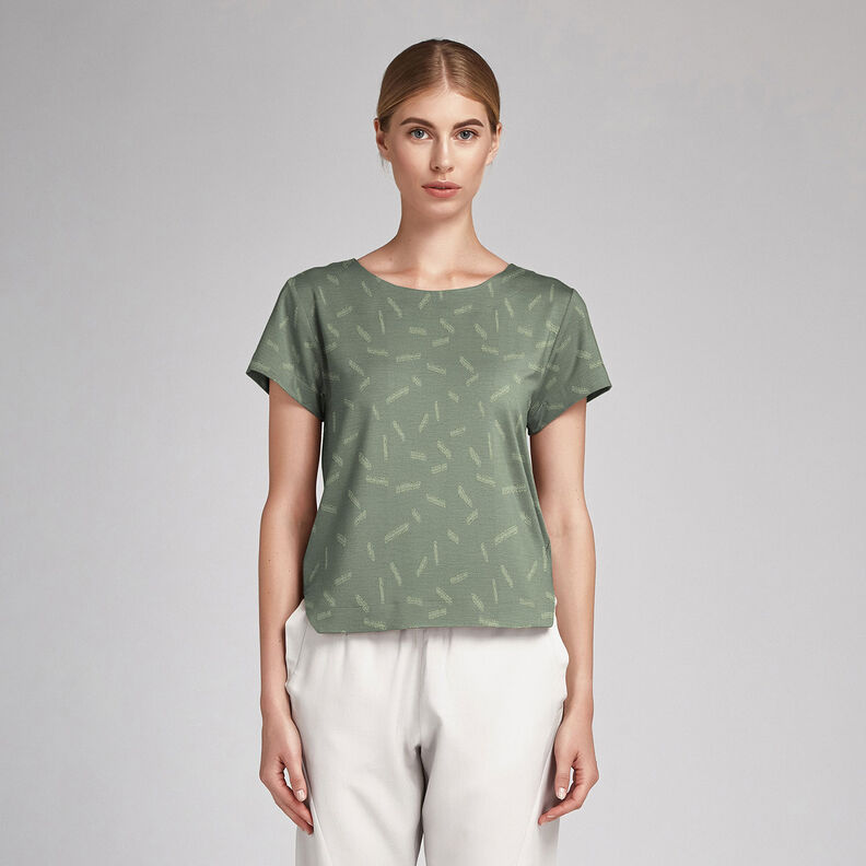Jacquard dobby Rayures – kaki,  image number 6