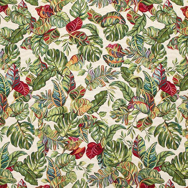 Jacquard Gobelin Palmier Monstera – vert/rouge,  image number 1